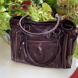 Beautiful LONGCHAMP Brown Patent Leather Handbag